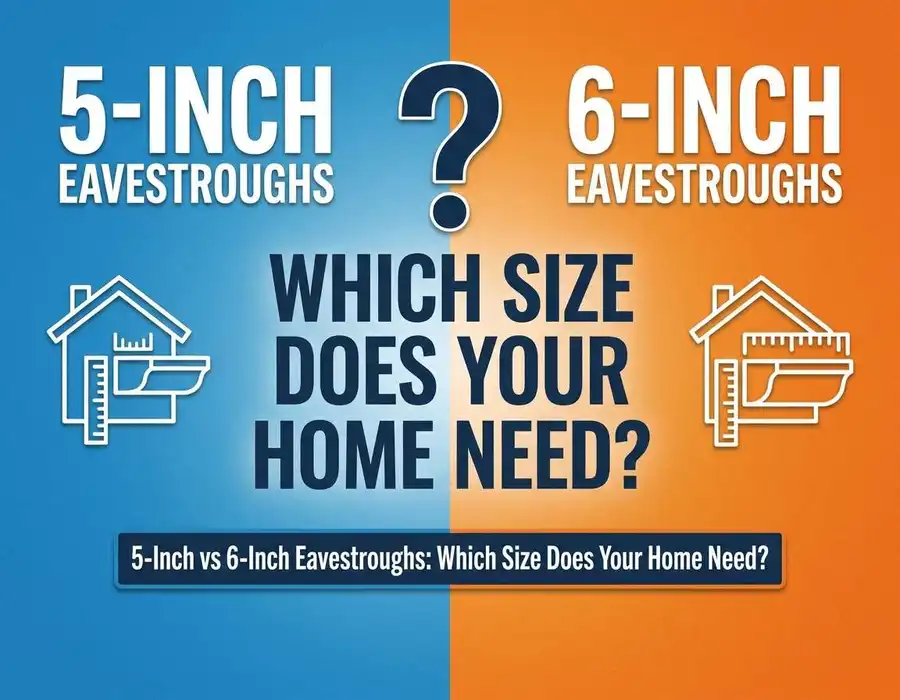 5-inch vs 6-inch eavestroughs in Barrie — which gutter size your roof needs 5-inch vs 6-inch eavestroughs in Barrie — which gutter size your roof needs