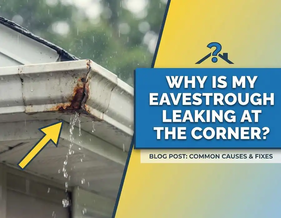 Why an eavestrough leaks at the corner — Barrie homeowner repair guide Why an eavestrough leaks at the corner — Barrie homeowner repair guide