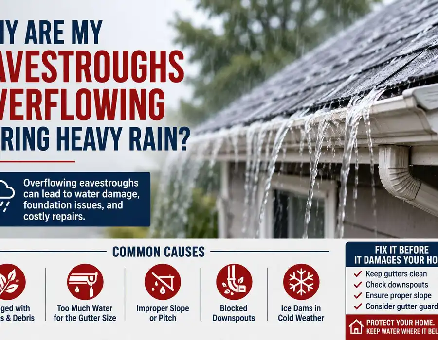 Why eavestroughs overflow during heavy rain in Barrie — causes and fixes Why eavestroughs overflow during heavy rain in Barrie — causes and fixes